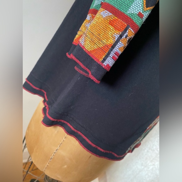 Parsley and Sage Tunic Women’s L Patchwork Flowy Artwear Soft Unique - Picture 3 of 12